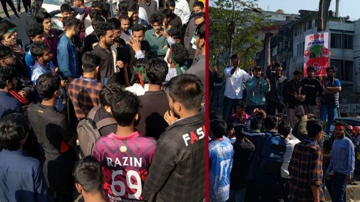 শরিফ ওসমান হাদির হত্যার প্রতিবাদে সায়েন্সল্যাব মোড় অবরোধ শিক্ষার্থীদের, যান চলাচল বন্ধ